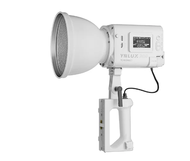 YNLUX200 200W Handheld COB LED Video Light Adjustable 2700K-6500K Color Temperature Bi Color Photography Light for Studio