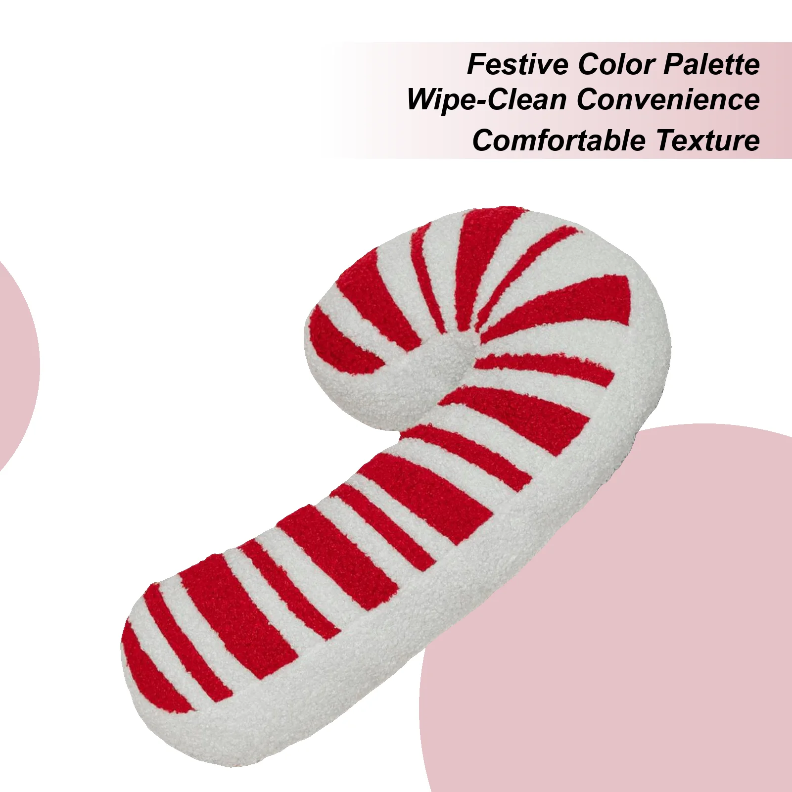 Christmas Lollipop Pillow Winter Holiday Cuddly Christmas Lollipop Throw Pillow Plush Decor For Bed Sofa Living Room Bedroom