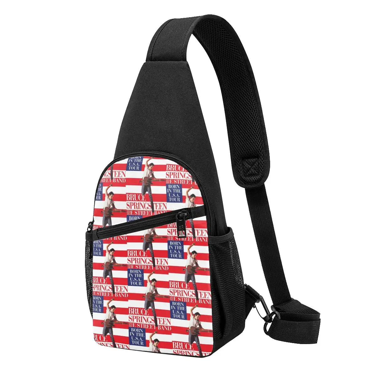 Bruce Springsteen World Tour Rock Music Chest Bag Men Sling Crossbody Backpack Chest Bag Traveling Hiking Daypack Shoulder Bag