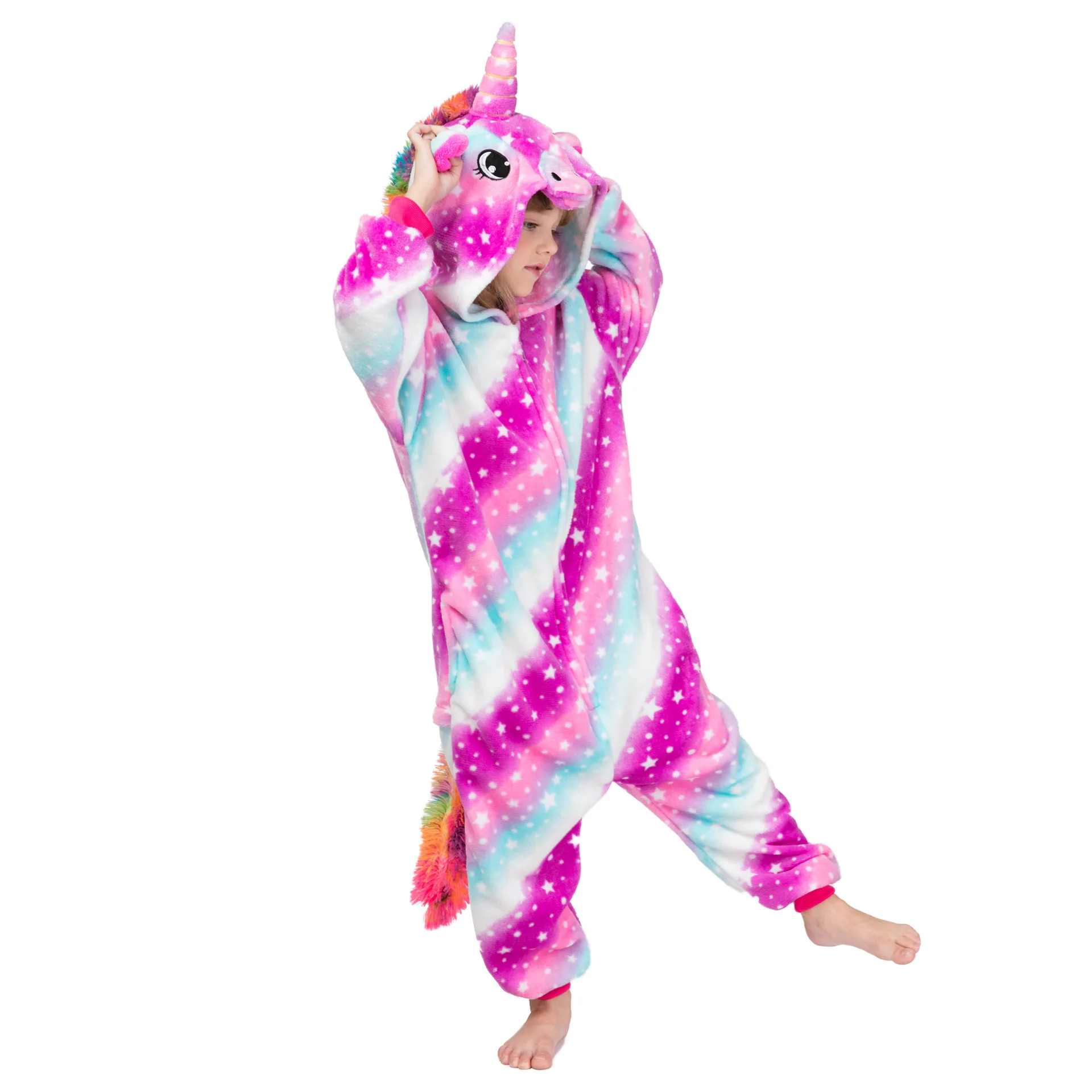 Children Pajamas Kids Unicorn Onesies Animal Cartoon Blanket Sleepers Winter Boys Girls Jumspuits Cosplay Costumes For Halloween
