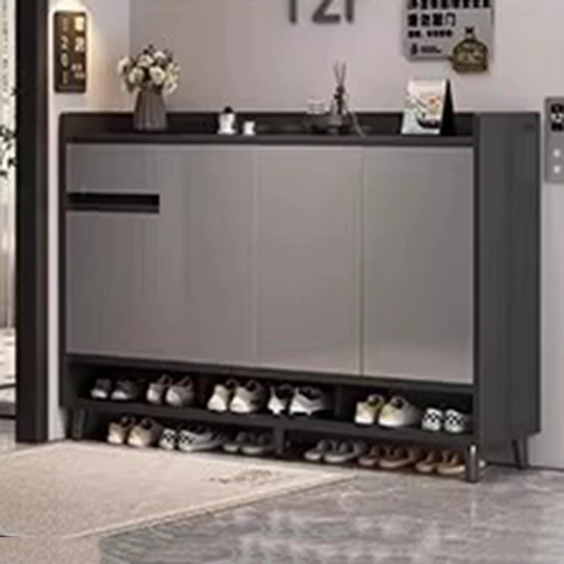 Estante de madera para zapatos de diseño, artículos esenciales para dormitorio universitario, zapatillas verticales modernas, Gabinete de exhibición para zapatos, muebles de entrada