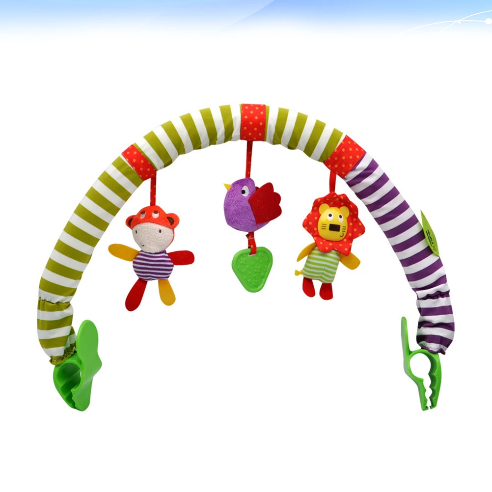 

1PC Baby Hanging Toy Crib Hanging Bell Kids Stroller Handbell Toy Infant Animal Toy for Toddlers Newborn (Bird and Lion)