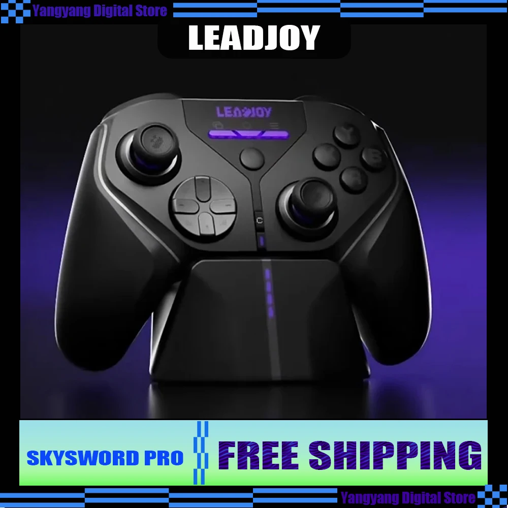 Leadjoy Skysword أذرع التحكم في ألعاب الفيديو سماعة لاسلكية تعمل بالبلوتوث 12 بت TMR عصا التحكم الكمبيوتر اللوحي التبديل 2/PS/XXBO/NS2 قاعة مزدوجة تحسس الجسم FPS