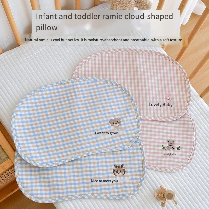 

Newborn baby ramie cool cloud pillow newborn baby sweat-absorbent breathable flat pillow baby anti-spray pillow