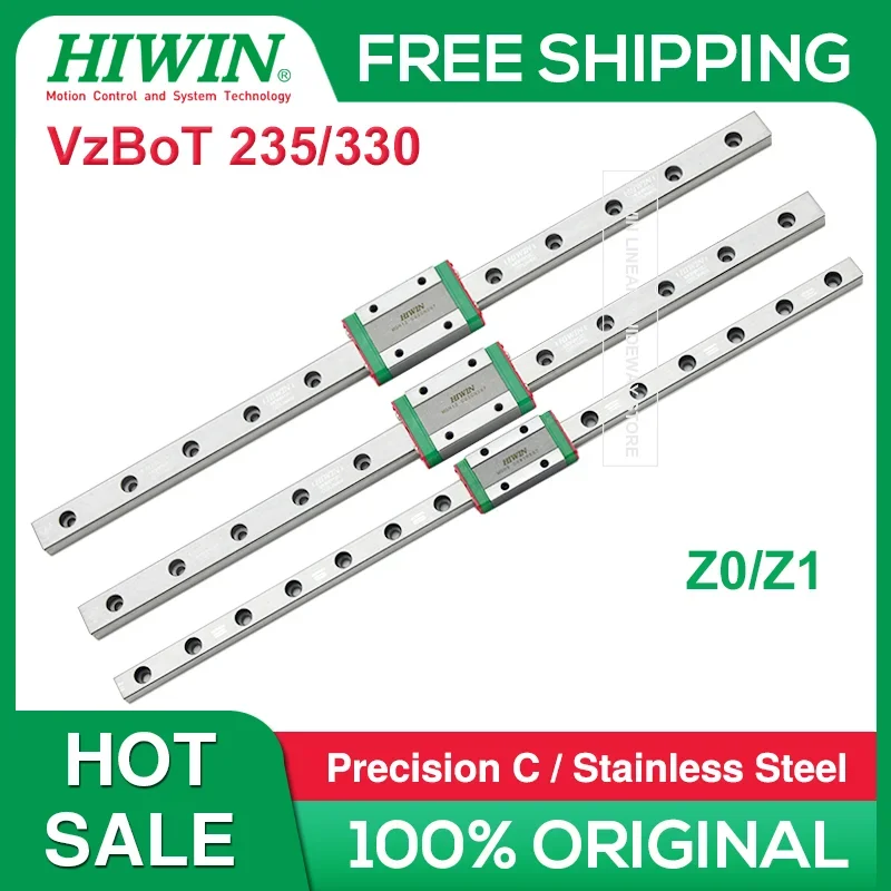 HIWIN Vzbot 235 Vzbot 330 Linear Rail HIWIN MGN12H MGN9H 300MM 400MM Vzbot 3d Printer Vz235 Vz330 Y X Rail