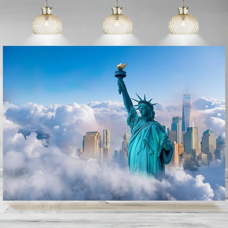 

Statue of Liberty Backdrop Themed Party Decoration New York Banner Photography Background America Urban Cityscape Wedding Deco