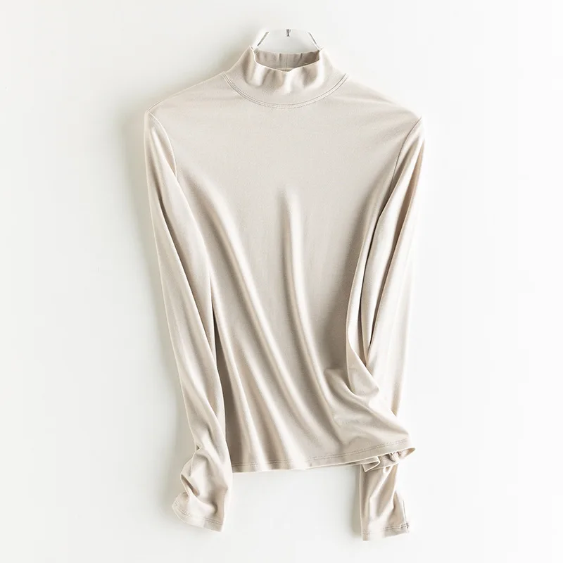 SuyaDream, Damen-T-Shirt, 28 % Wolle, 37 % Baumwolle, lange Ärmel, solides Basic-Thermo-Shirt, Herbst-Winter-Top 2025, Herbst-Winter-Top – Detail 12