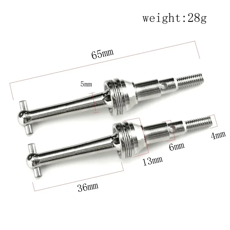 2 Stuks MJX 1/14 14301 14302 14303 Metalen Cvd Voor/Achter Aandrijfas Hond Bot Voor Rc Auto hyper Gaan Truck Upgrade Accessoires