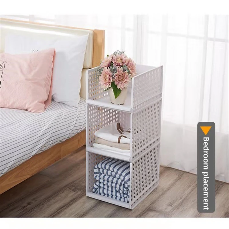 Clothes Storage Drawer Foldable Clothes Sorting Rack Household Layered Storage Box Partition Stackable Plastic Storage Basket