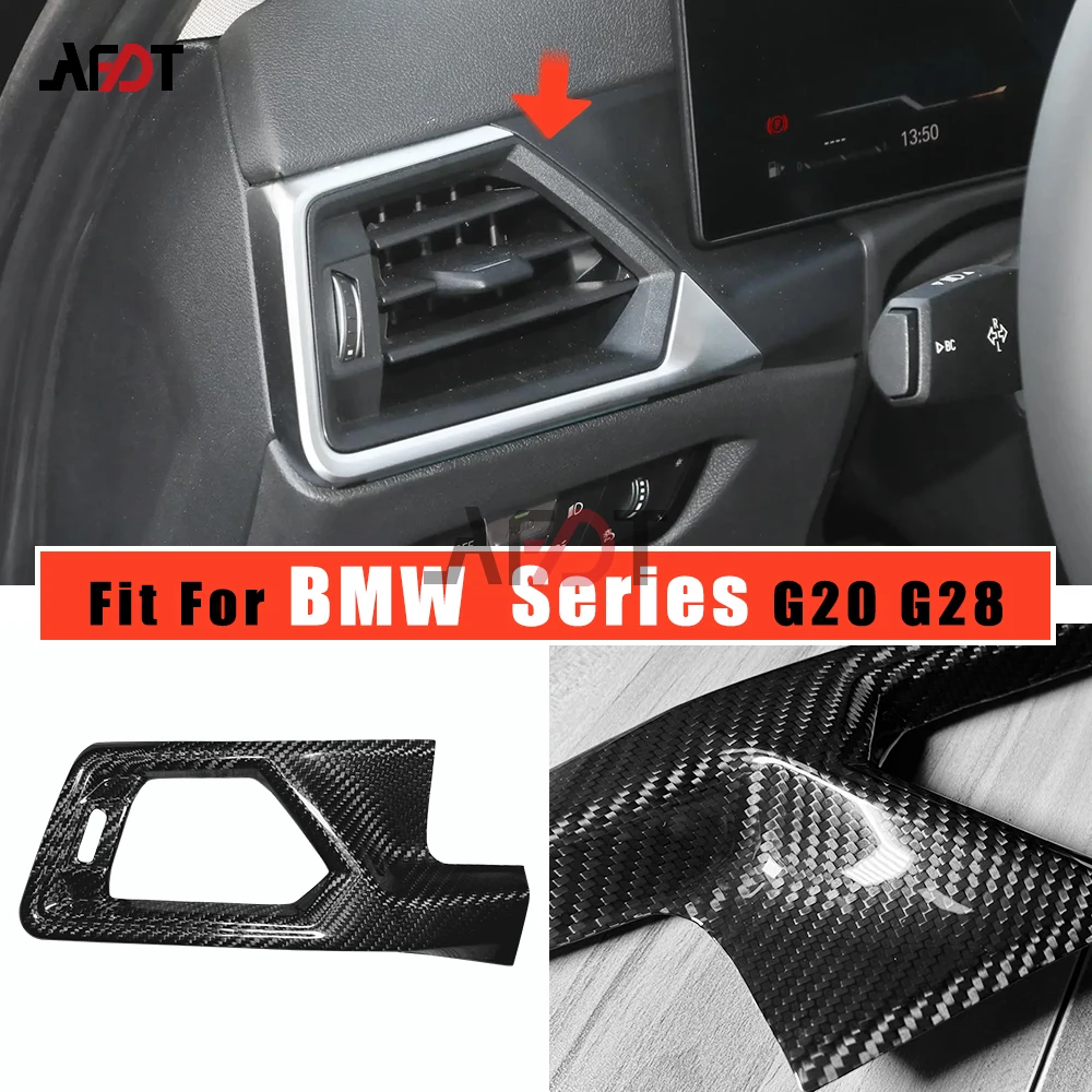 For BMW 3 Series G20 G28 2023 2024 Real Carbon Fiber Dashboard Side Air Vent Panel Cover Accessories