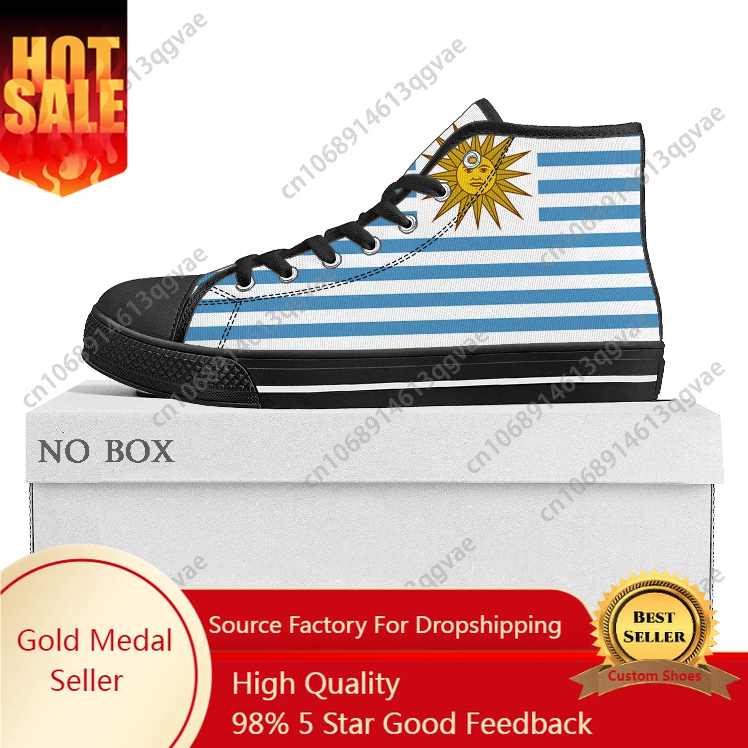 Uruguayan Flag High Top High Quality Sneakers Mens Womens Teenager Canvas Sneaker Uruguay Casual Couple Shoes Custom Shoe