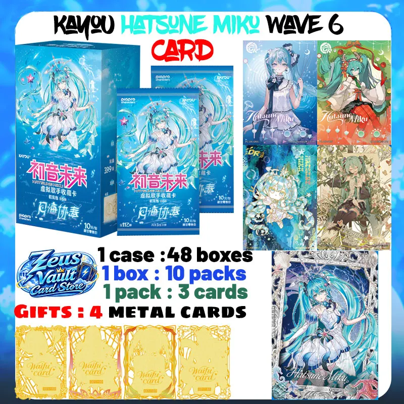 Wholesale 2026 Newest KaYou Hatsune Miku Wave 6 Card Virtual Signer Piapro Character Collection Card Tending Toys Birthday Gifts