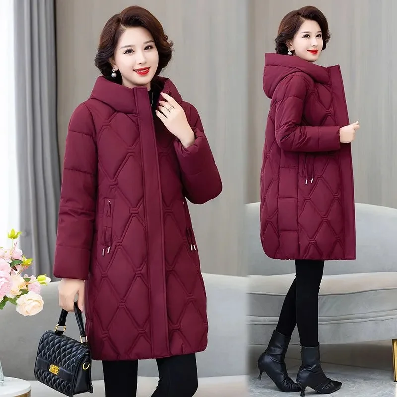 2023 New Snow Wear Winter Coat for Women Down Jacket Warm Thicken Casual Loose Hooded Winter Jacket Long Parkas Overcoat