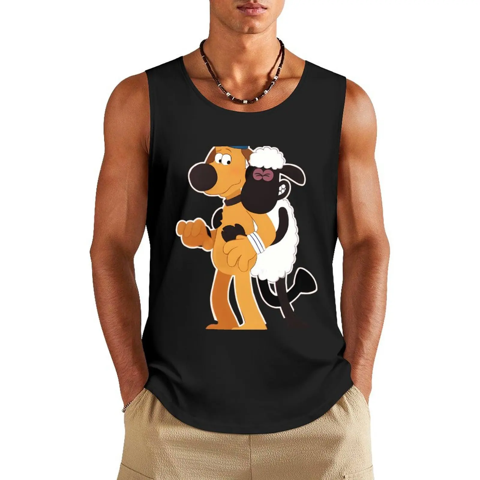 

Vintage TV Series The Sheep Cartoon Kid Gift Tank Top gym t shirt men sports vest t shirt quick-drying t-shirt