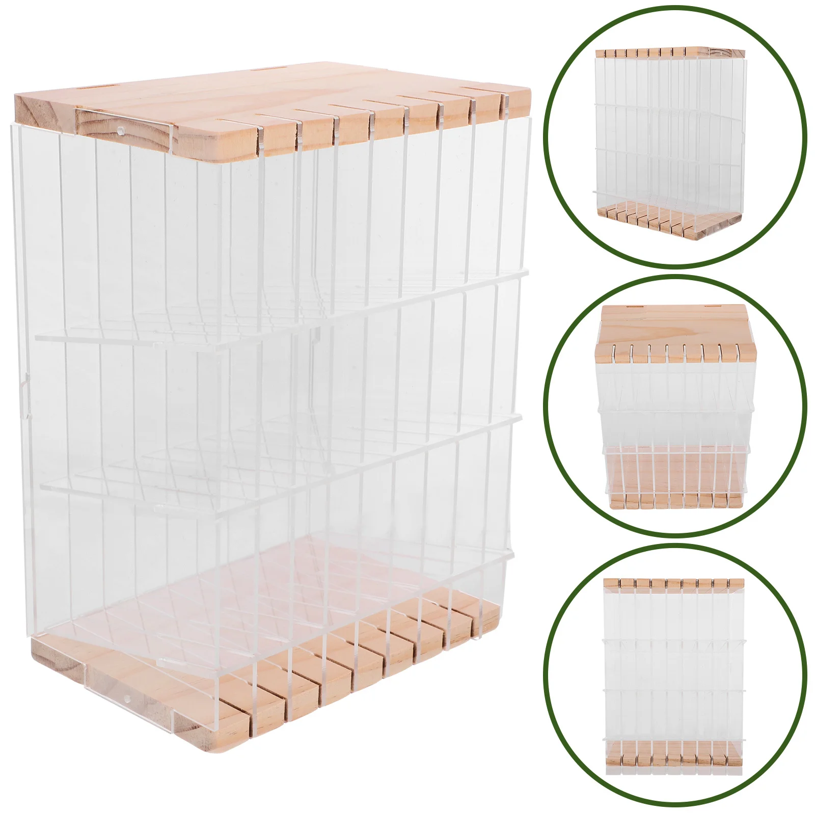 

Acrylic Desk Organizer Pen Holder Multi-Compartment Storage Rack for Marker Pens Office Study Stationery Desk Organizer