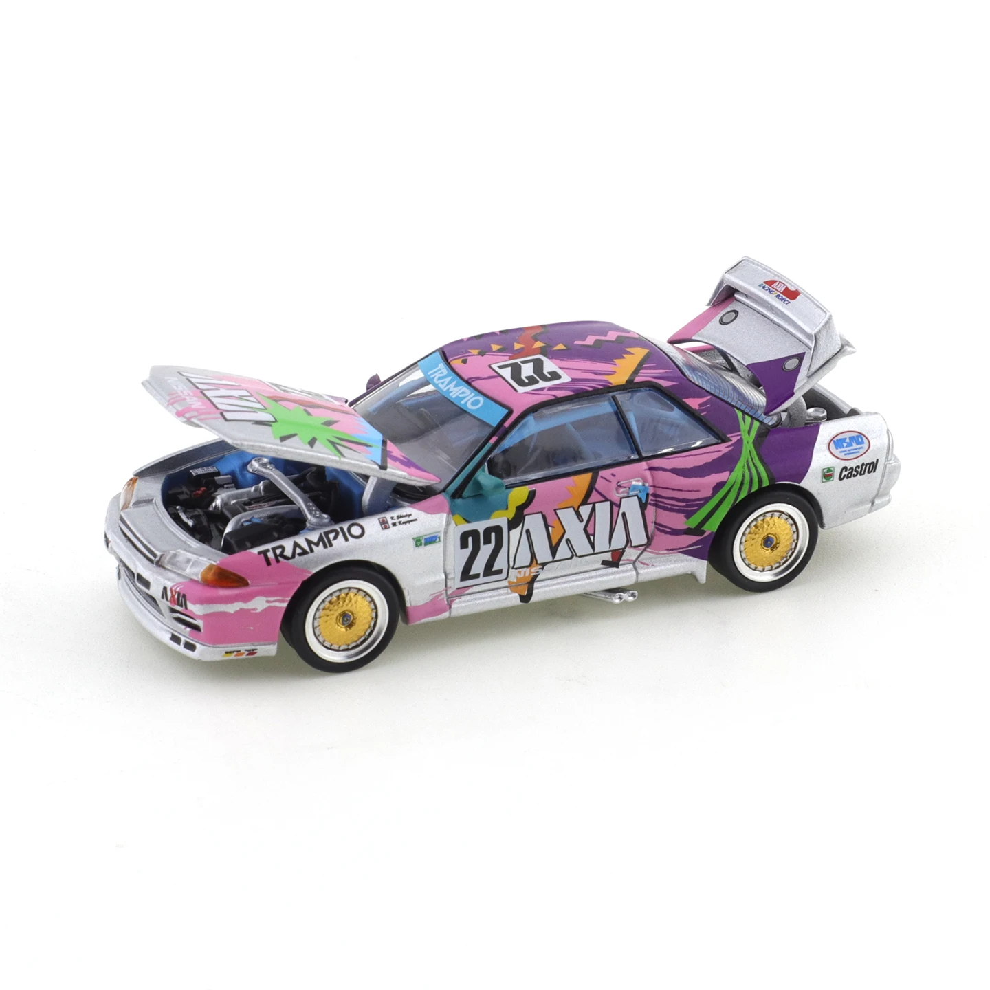 XCARTOYS 1/64 POP RACE SKYLINE GT-R(BNR32) 1990 Campeonato de coches de turismo de Japón AXIA # 22 coches de aleación modelo fundido a presión juguetes para niños
