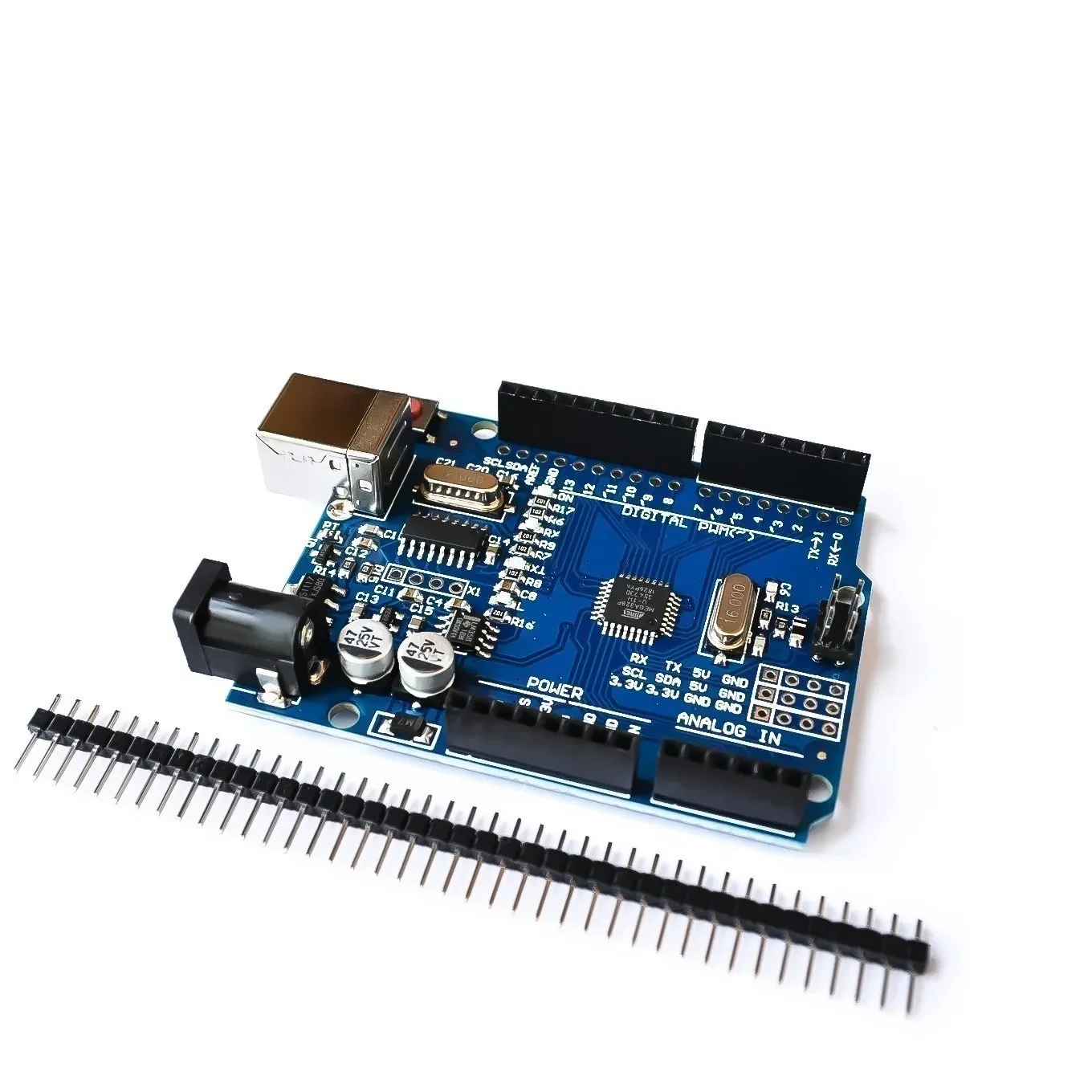UNO R3 ATMEGA16U2 CH340G + Chip SMD Mega328P 16Mhz para Arduino UNO R3 placa de desarrollo oficial ATEGA328P + CABLE USB un juego