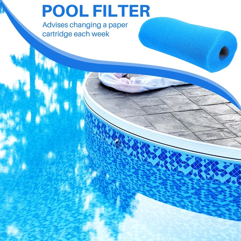 Type B Washable Pool Sponge Filter, Reusable Swimming Cartridge Foam Filter For Compatible With In-Tex Type B (2 Pcs)