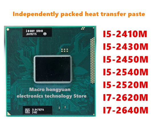 original SR04B I5-2410M SR04W I5-2430M SR0CH I5-2450M SR044 I5-2540M SR048 I5-2520M SR03F I7-2620M SR03R I7-2640M  Notebook CPU