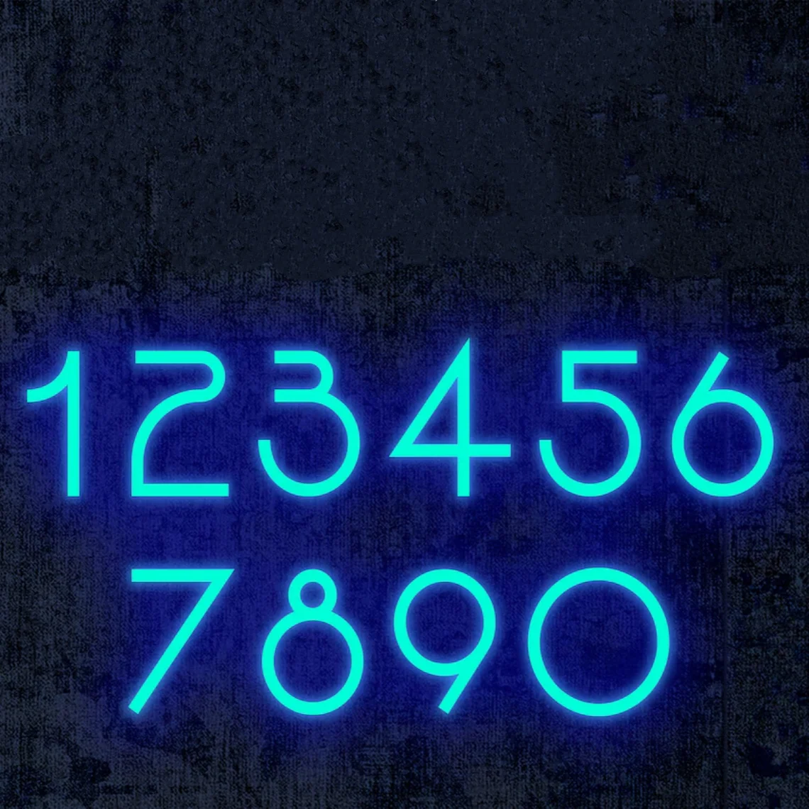 Neonowy szyld z numerem domu, personalizowany szyld z numerem domu, dekoracja artystyczna z numerem domu