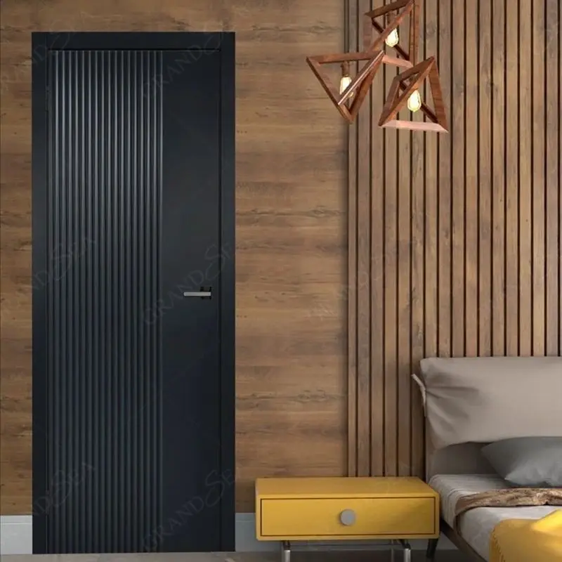 

Inexpensive Customized Modern Entry Solid Wood Swing Doors Single Front Solid Wood Bedroom Doors For Sale