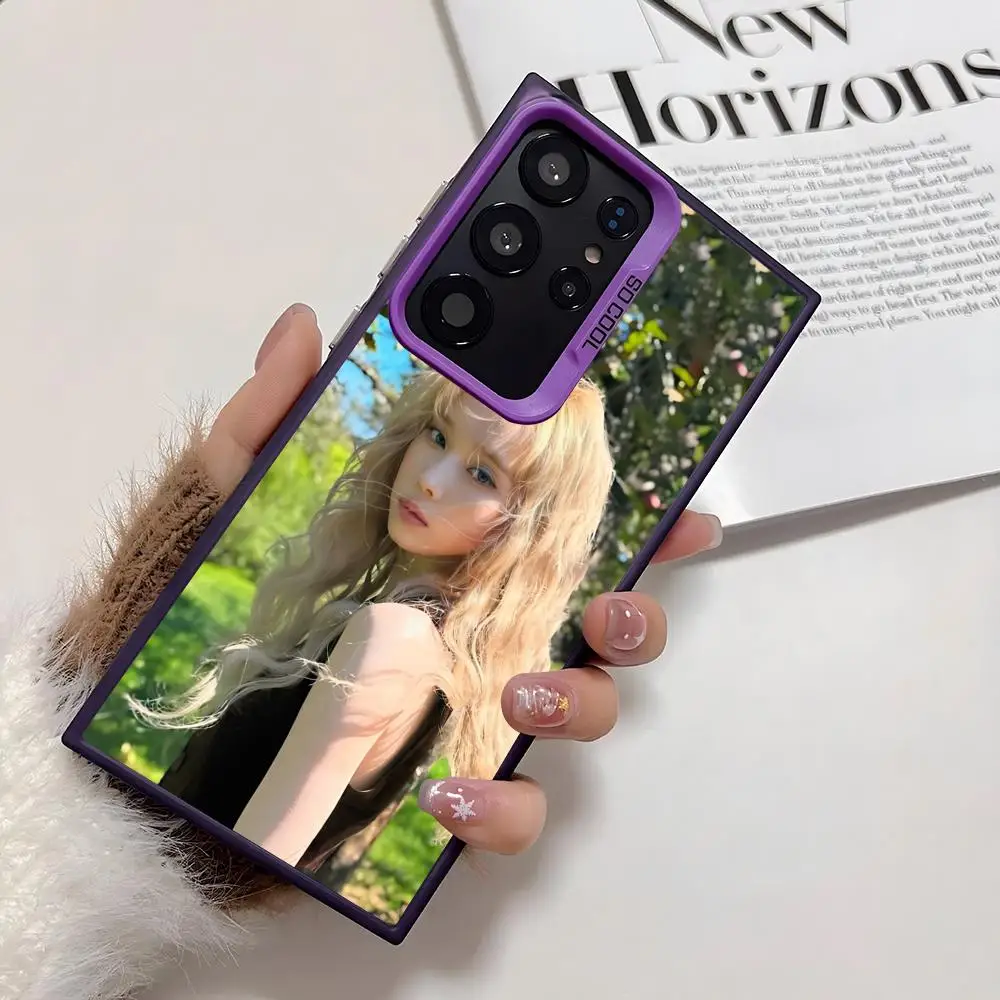 เคสโทรศัพท์ Winter Aespa สำหรับ Samsung Galaxy S25 Edge S24 S23 S22 S21 S20 Ultra ซิลิโคนหลากสี เคสโทรศัพท์สีเงิน