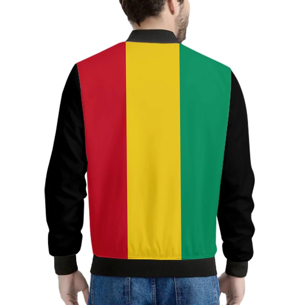 Guinea Zipper Jacket Free Custom Made Name Guinee Team Logo Gn Coats Country Travel French Nation Guinean Flag Photo Clothes