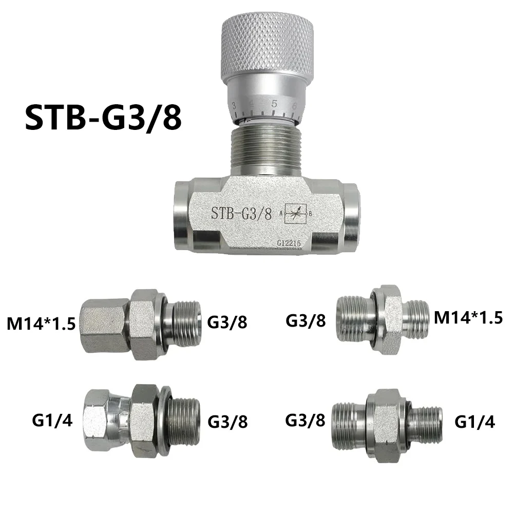 1pc Hydraulic Flow Control Valve 3/8