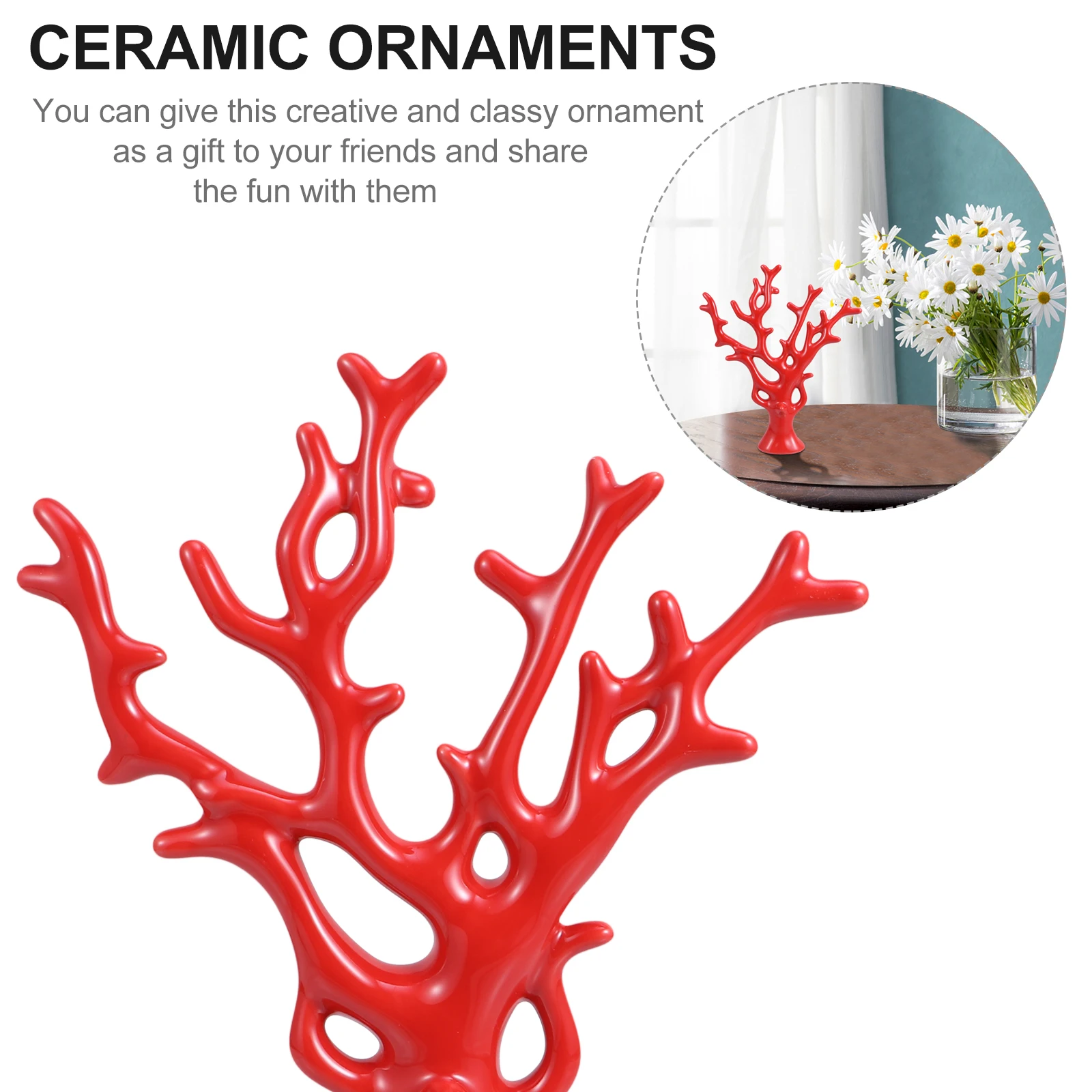 

Ceramic Red Tree Decoration Prosperity Ornament Exquisite Design Colorful Home Office Decor Photography Prop Ceramic Statue