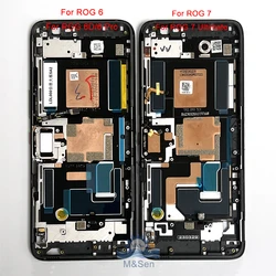 아수스 ROG 6 휴대폰용 Amoled 오리지널 LCD 디스플레이 화면 및 터치 패널 디지타이저, 7D 프레임, 아수스 ROG 6 6D AI2201C, 아수스 ROG 7 Rog7 휴대폰용