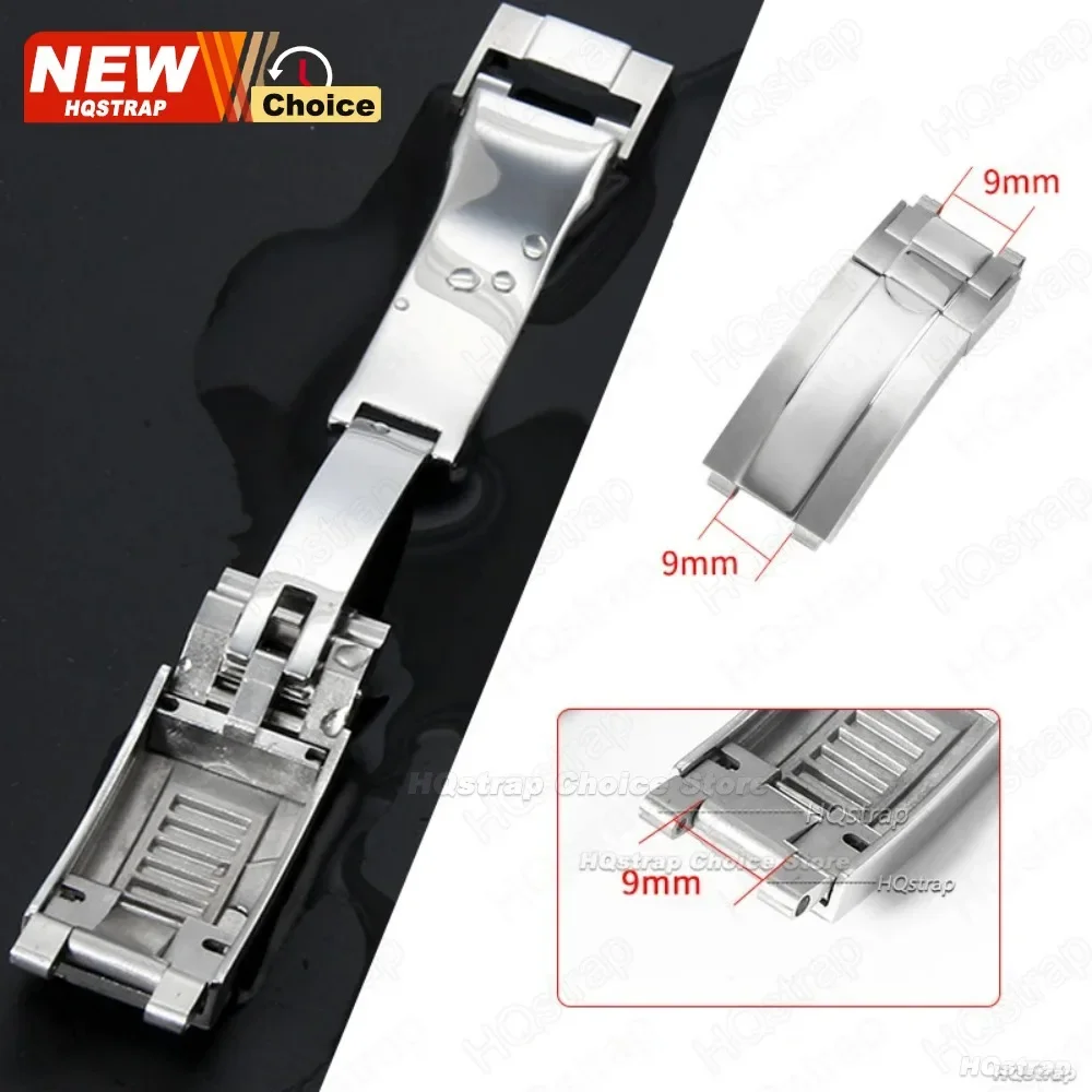 9 مللي متر x 9 مللي متر للطي مشبك ل رولكس دايتونا حزام ساعة اليد المشبك ل يخت ماستر الصلبة الفولاذ المقاوم للصدأ زر ساعة أدوات إصلاح #3