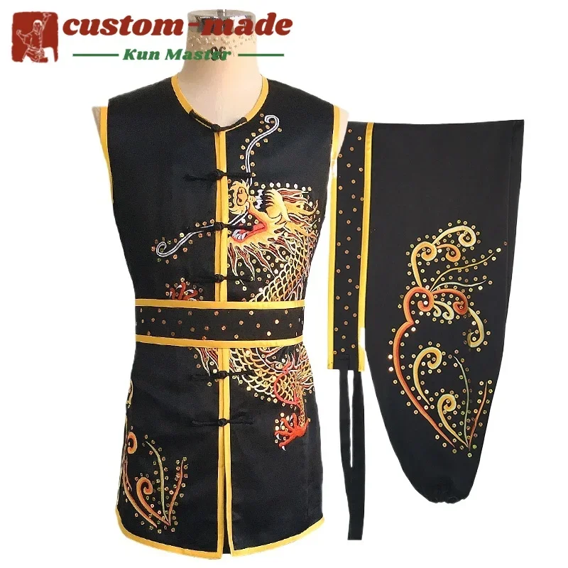 

Униформа для боевых искусств на заказ, костюм кунг-фу с вышивкой дракона, длинный кулак южного кулака, усиленный для соревнований по форм кунг-фу