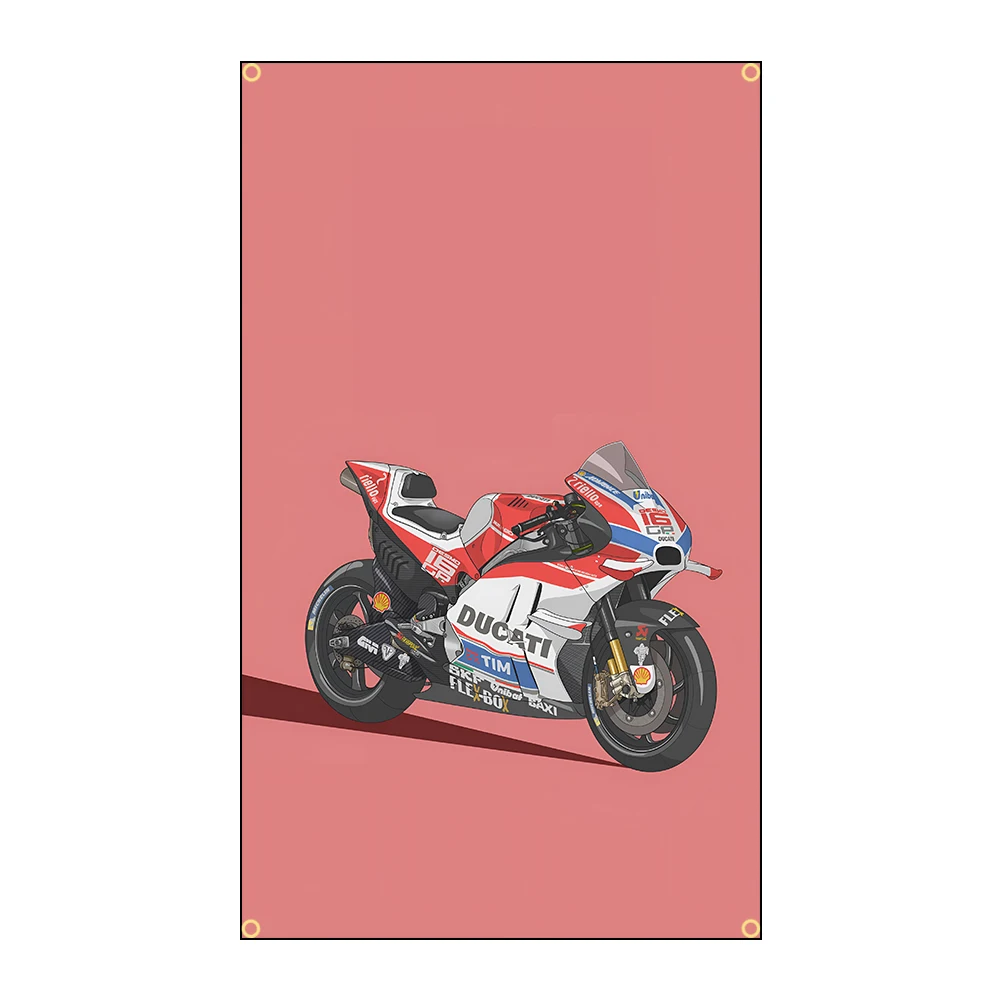 90x150cm 3X5FT Wall Decoration Ducatis Motorcycle Flag Polyester Printed Banner For Decor