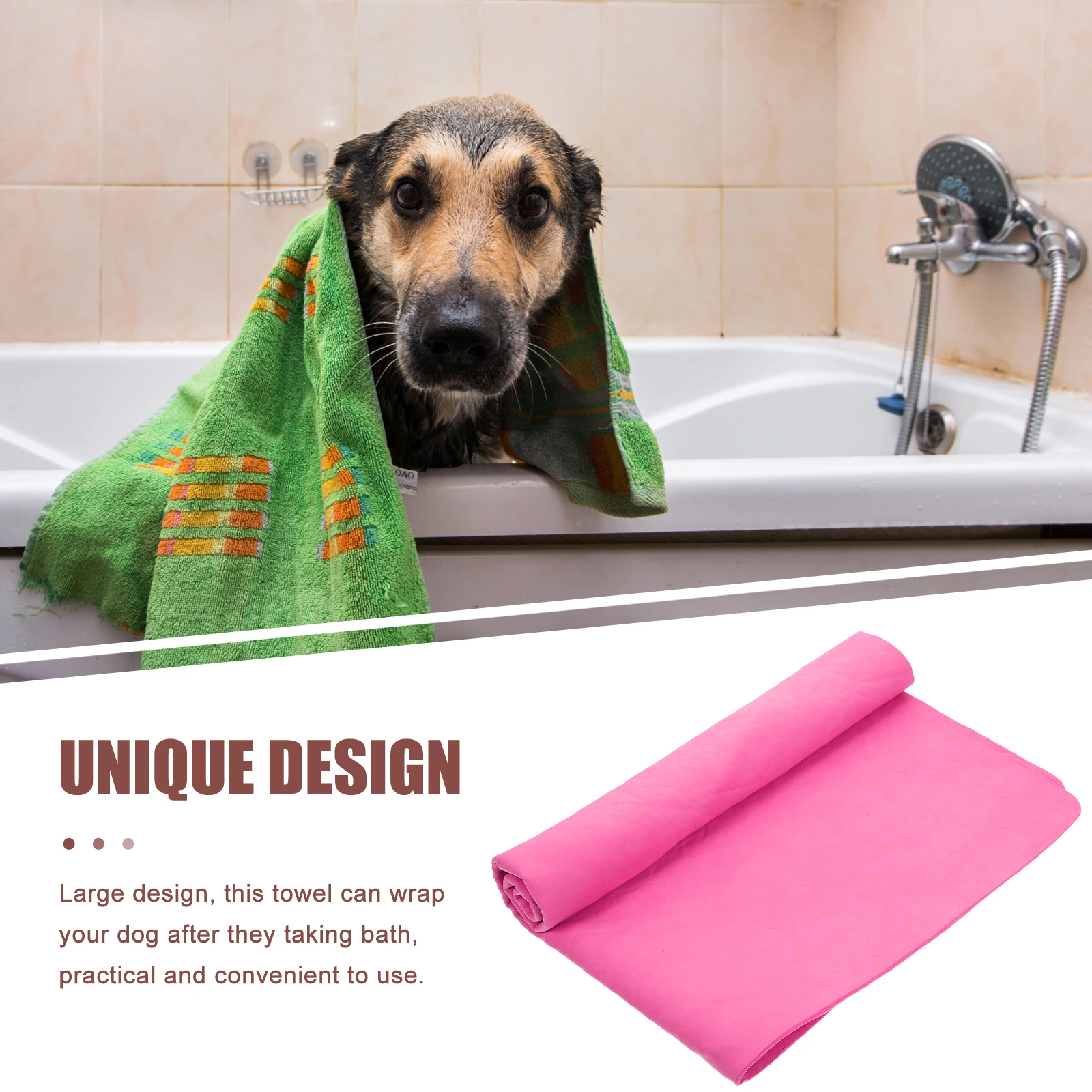

2pcs Pet Towel Drying Cat Hair Absorbent Pink Bath Towels Quick Dry Soft Comfortable Warm Large Design Practical