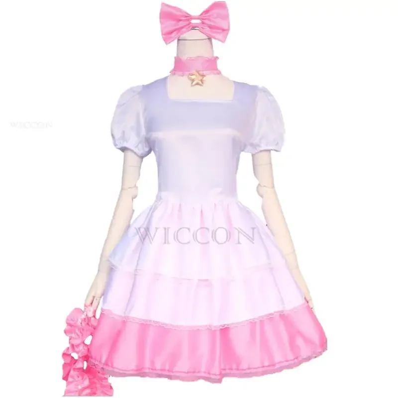 Anime Cardcaptor Sakura Kaart Captor Kinomoto Sakura Cosplay Kostuum Pruik Roze Witte Jurk Lolita Vrouw Kawaii Verjaardagsfeestje Pak