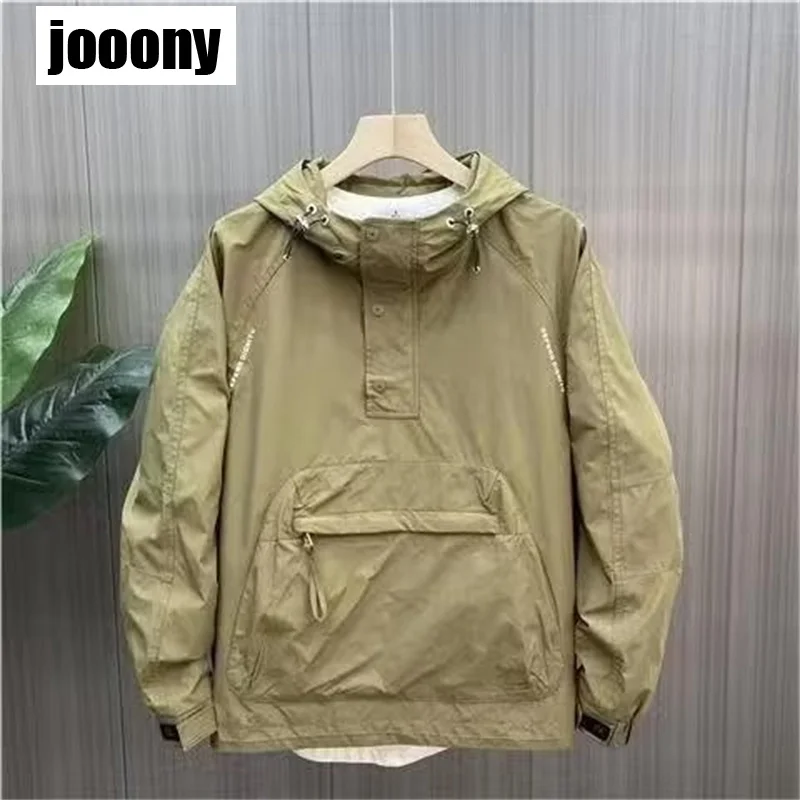 Autumn Korean Fashion Jacket Casual Half-zip Loose Coats Men Men's Sweatshirt Pocket Jackets Hoodie Hip Hop Harajuku Streetwear