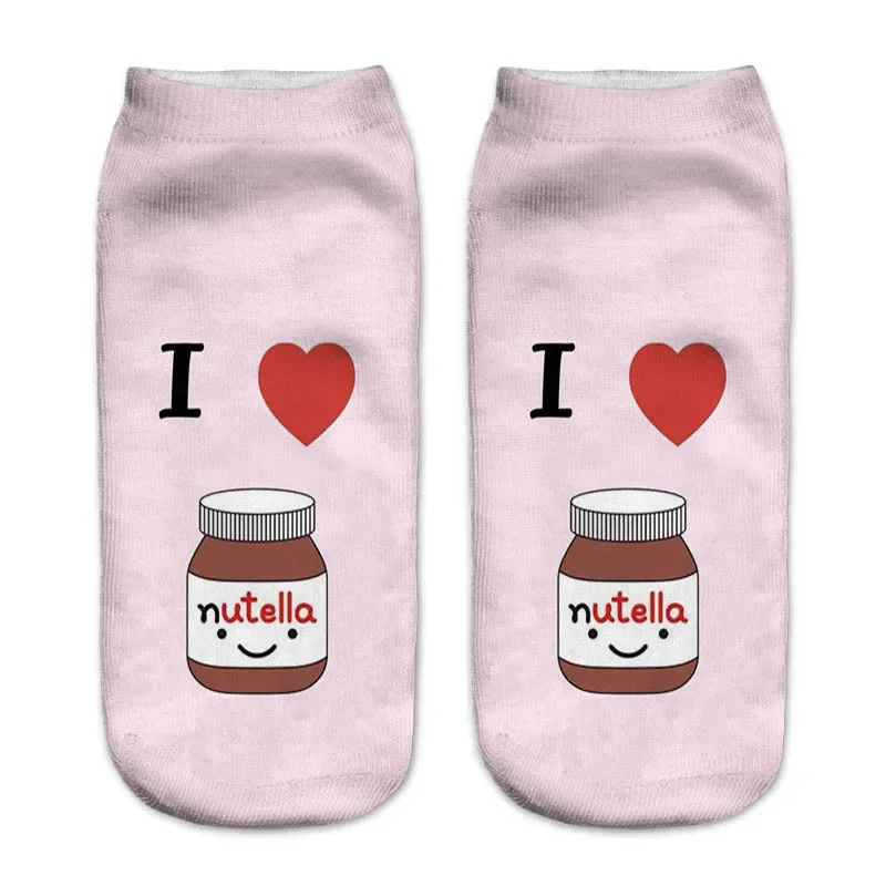 New Arrival! Cute 3D Printed Nutella Winter Autumn Socks