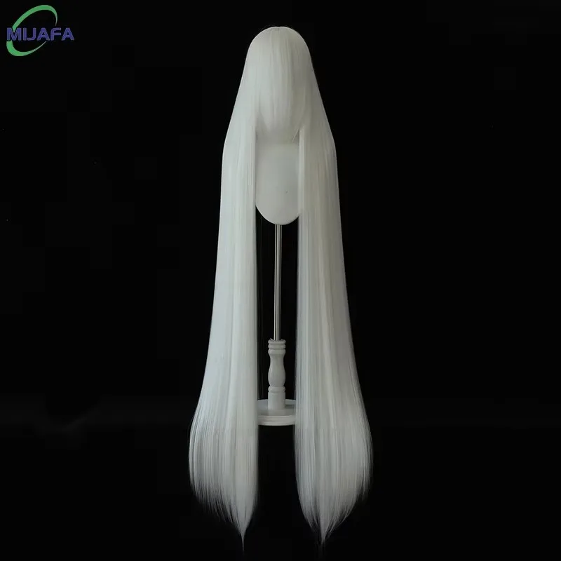 700 g hochwertige 59" 150 cm lange gerade Cosplay-Perücke mit Pony, blond, braun, rot, grün, blau, hitzebeständige Haarfarben, Anime-Perücken