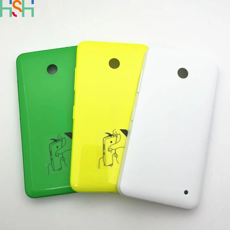 For Nokia lumia 630 635 Battery Cover Rear Housing Back Door Case With button Repair Part