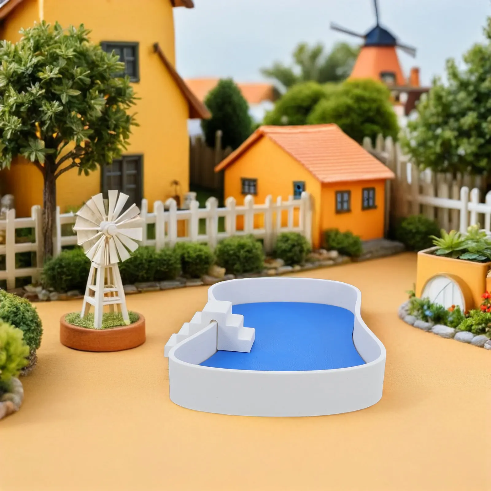Miniature Swimming Pool Plastic Ladder Realistic for Dollhouse Room Decor Hawaiian Party Birthday Decoration Accessories