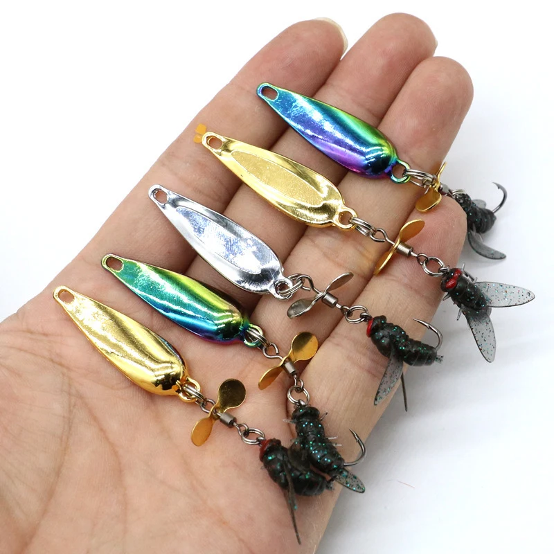 Anzuelos de pesca con mosca, kit combinado de cebo hecho a mano adecuado para lubina, trucha y salmón, adecuado para agua dulce y salada
