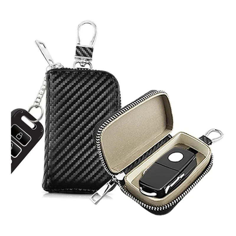 Customized Name /Company Logo Faraday Pouch for Car Key Leather Signal Isolating, Anti-Theft Protection, Anti-Hacking Signal Sup