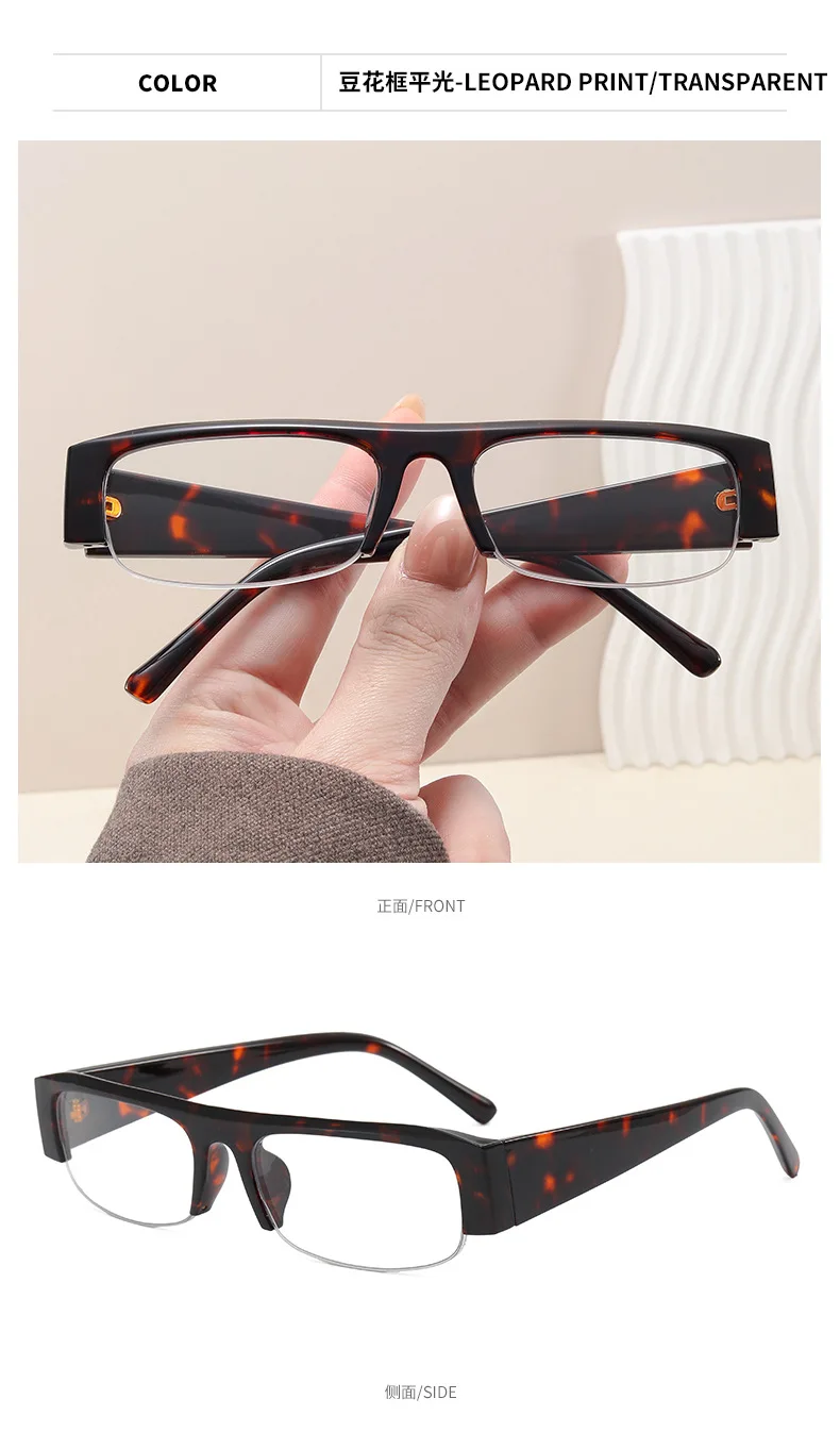 Neue Modische Kleine Quadratische Leoparden-Schwarze Brillenfassung für Damen Vintage Halbrahmen-Sonnenbrille Damen Outdoor-Brillen UV400 – Detail 19