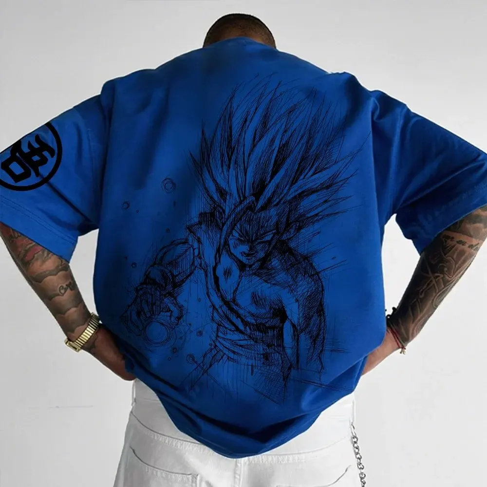 Dragon Ball Animation T-Shirt Men's Summer New Double-Sided Printing Loose Casual Harajuku Trendy Short Sleeve Parent-child Top - view 5