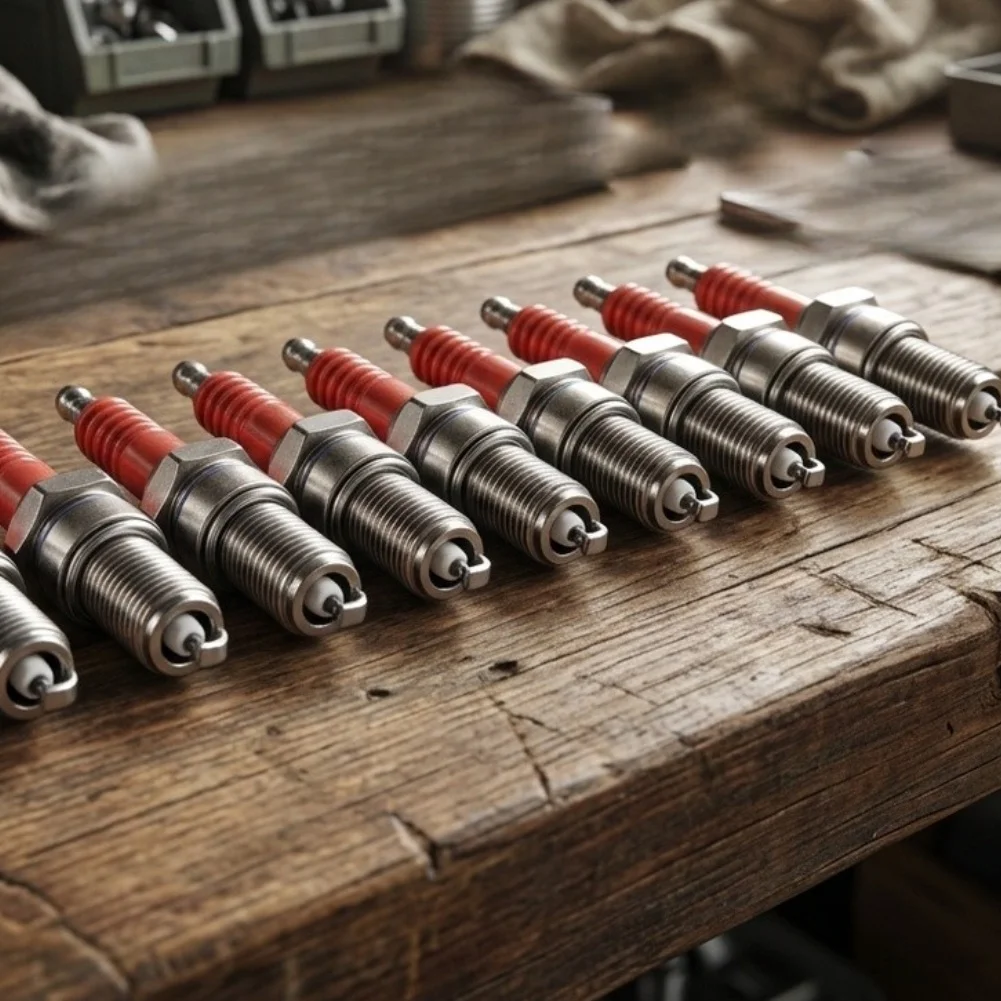 19mm Thread Cap Red And Silver F7TC Spark Stopper Metal Construction Reliable Ignition Improved Efficiency Robust Performance