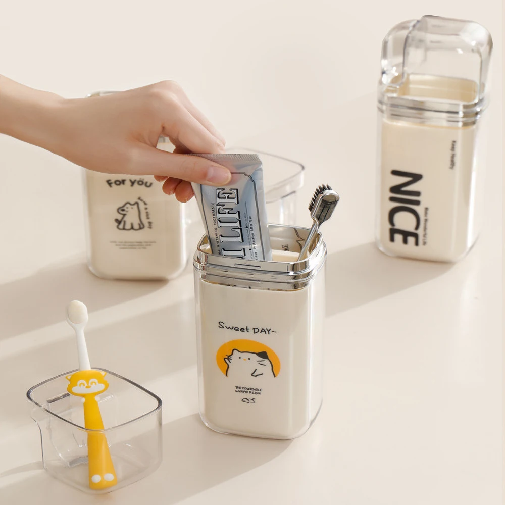Portable 3-in-1 Bathroom Travel Cup Toothbrush And Toothpaste Case_voghion.com