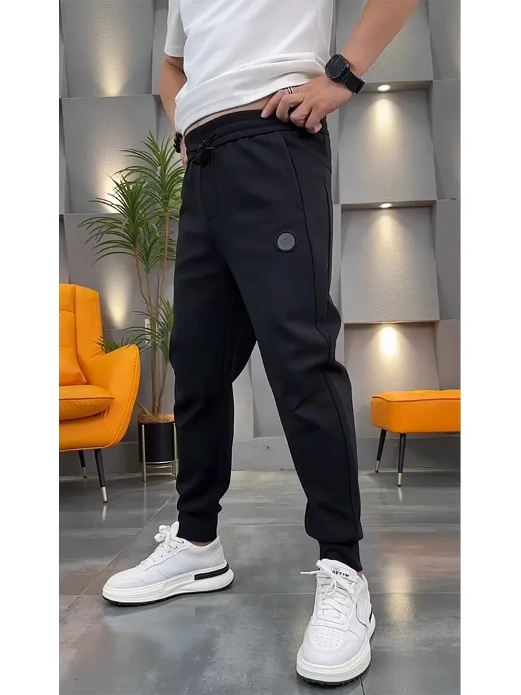 

Модные мужские спортивные спортивные штаны с эластичной резинкой на талии, облегающие брюки Харлан, повседневные брюки, сезонное весенне-осеннее полиэфирное волокно