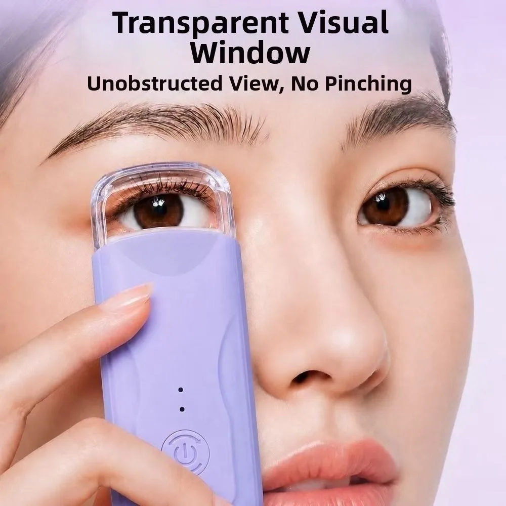 Fast Heating Heated Eyelash Curler Long-Lasting Lift Lightweight Electric Lash Curler Heat Resistant USB Rechargeable