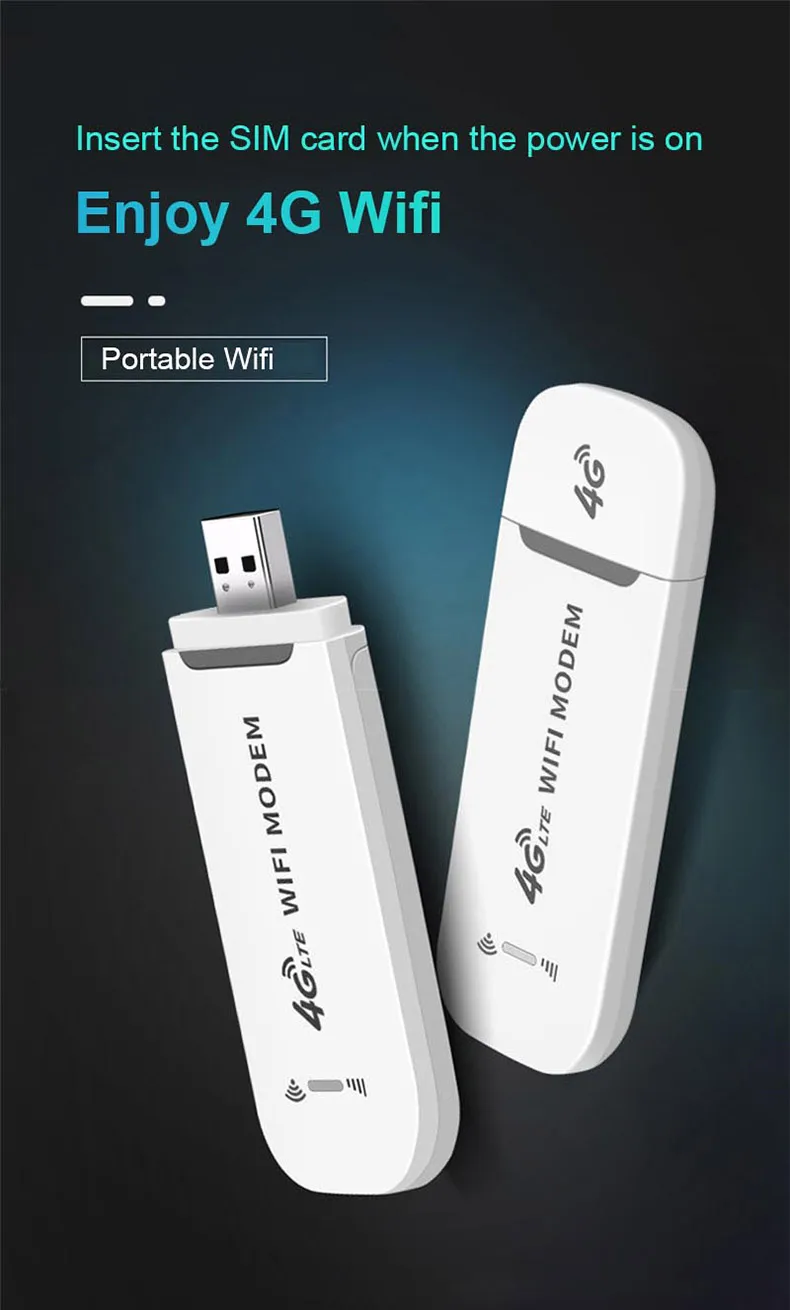 2PCS Factory Price LTE 4G USB Modem Portable QoS WiFi Dongle Sim Card E3372 OEM Wireless Router 4G LTE Dongle External Product S
