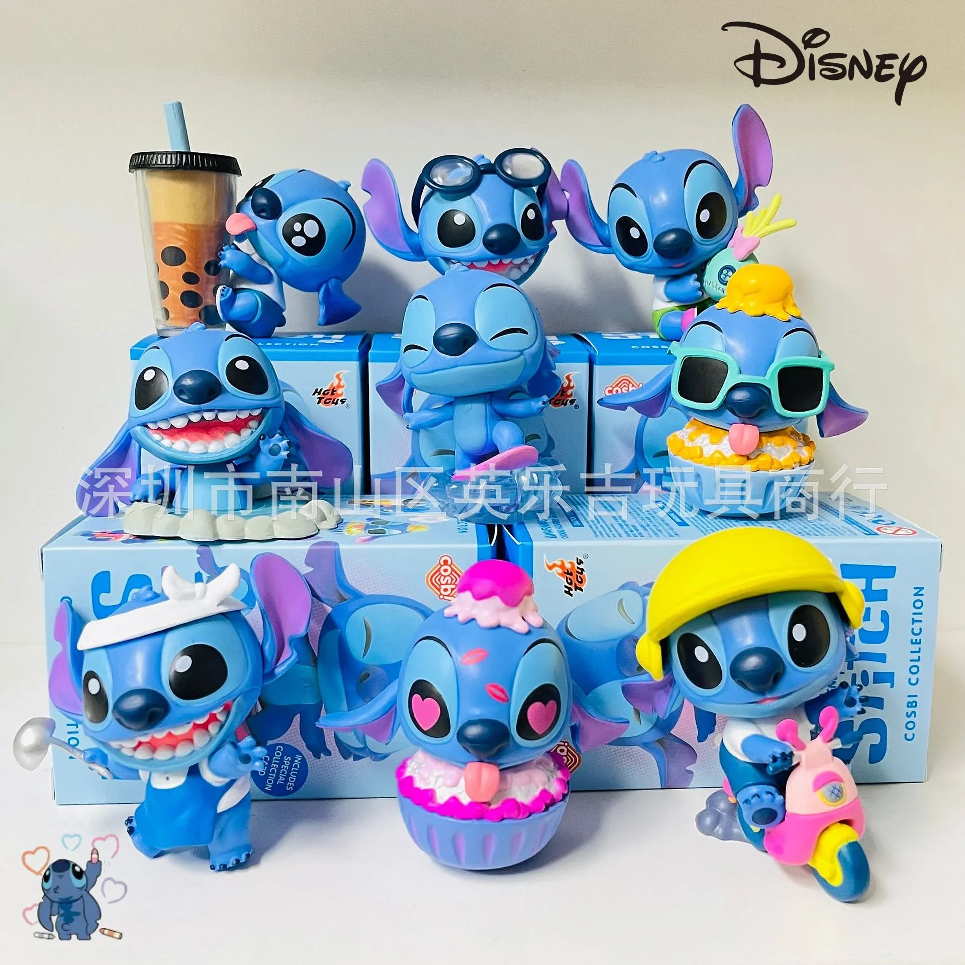 Disney Stitch Model Doll cartoon stitch Action Anime Figures Cute Cartoon Winter Story Series Doll Toys Room ornamenti Desktop